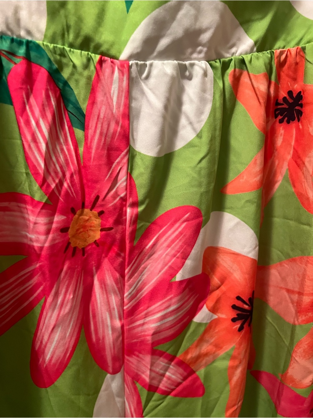 SHEIN Lime Green jumpsuit with Pink & Orange Floral Print - Picture 4 of 7
